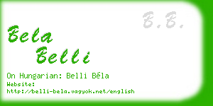 bela belli business card